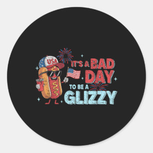 Sticker Rond Mauvais jours Hotdog Wiener Glizzy Firework 4juill