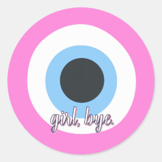 Sticker Rond mauvais œil rose || personnalisable