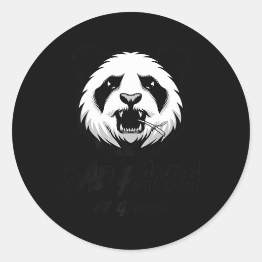 Sticker Rond Mauvais Panda (Devant)
