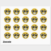 Sticker Rond Mauvais pour le cool os Emoji (Feuille)