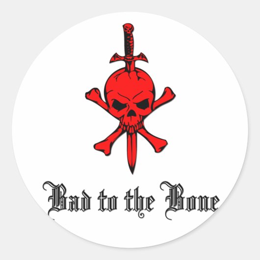 Sticker Rond Mauvais pour l'os (Devant)