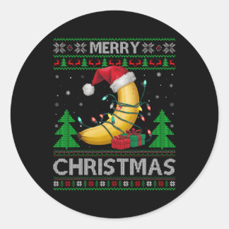 Sticker Rond Mauvais style de Noël Sweet Lumières Père Noël Ban