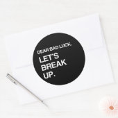 STICKER ROND MAUVAISE CHANCE, SÉPARONS-NOUS (Enveloppe)