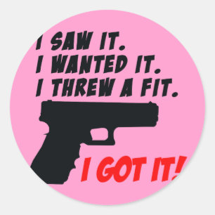 Sticker Rond Mauvaise humeur d'humeur d'arme à feu