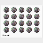 Sticker Rond mauvaises herbes en rouge et vert (Feuille)
