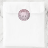 Sticker Rond Mauve qui coule avec paillettes | Pluie de rose po (Sac)