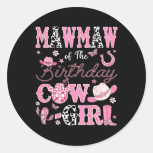 Sticker Rond Mawmaw De L'Anniversaire Cowgirl Western Rodeo Maw