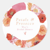 Sticker Rond MAX Fleurs de Floral et Prosecco Enterrement de Vi (Devant)