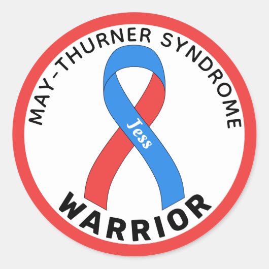 Sticker Rond May-Thurner Syndrome Guerrier Ruban blanc (Devant)