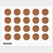 Sticker Rond Maya Maya Aztec Calendrier antique (détails) (Feuille)