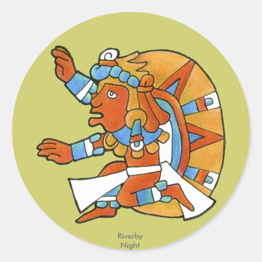 Sticker Rond Maya Warrior v.1 (Devant)