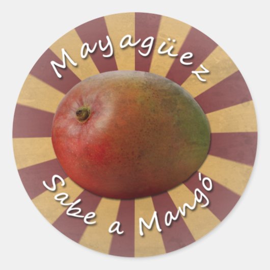 Sticker Rond Mayagüez - Sabe a Mango (Devant)