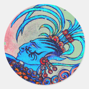 Sticker Rond Mayan Elf : Défiance