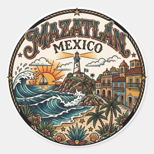 Sticker Rond Mazatlán Mexique (Devant)
