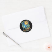 Sticker Rond Mazatlan Mexique Total Solar Eclipse 2024 Starry N (Enveloppe)