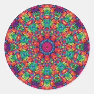 Sticker Rond Maze polychrome Mandala