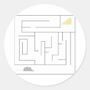 Sticker Rond Mazout à la souris et au fromage