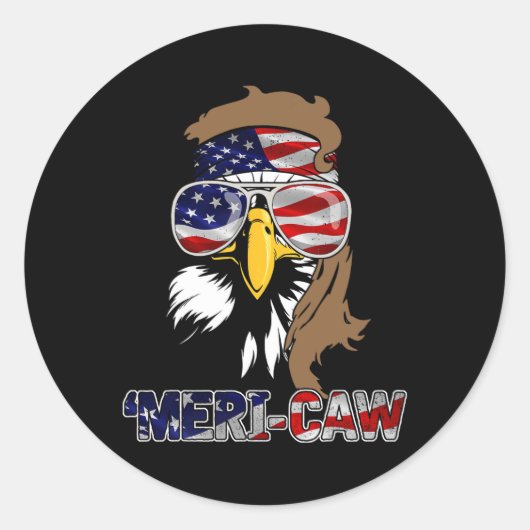 Sticker Rond Mb35 Mullet Eagle 4 juillet (Devant)