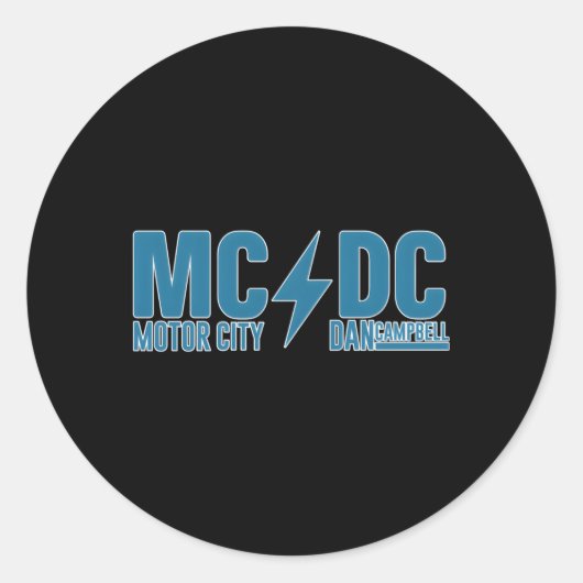 Sticker Rond Mcdc Motor City Dan Campbell Football (Devant)