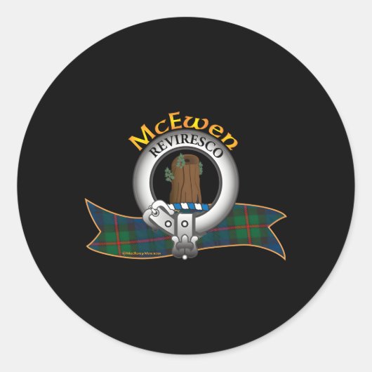 Sticker Rond Mcewen Clan Tan Crest Moto (Devant)
