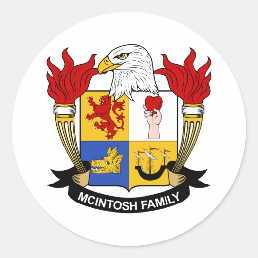 Sticker Rond McIntosh Family Crest (Devant)