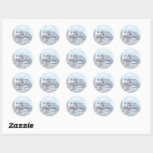 Sticker Rond MD - Baltimore Skyline et Harbour (Feuille)