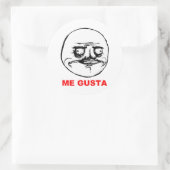 Sticker Rond Me Gusta Rage Face Meme (Sac)