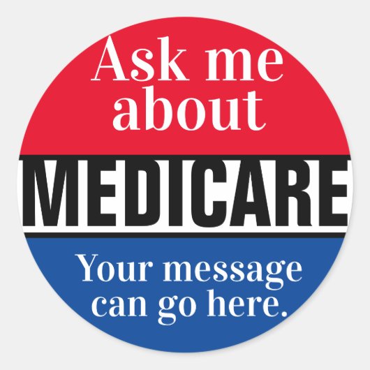 Sticker Rond Me questionner sur Medicare (Devant)