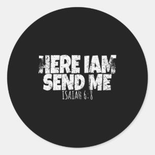 Sticker Rond Me voici, envoie-moi verset biblique Seigneur disa