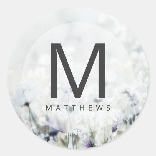 Sticker Rond Meadow Song fondu Fleur sauvage Monogramme Mariage (Devant)