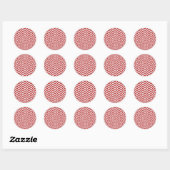 Sticker Rond Meander rouge et blanc (Feuille)