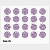 Sticker Rond Meandre violet et blanc (Feuille)