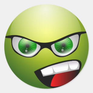 Sticker Rond Meanie vert de Screamin