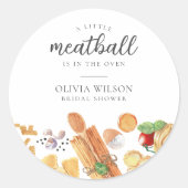 Sticker Rond Meatball Baby shower italien (Devant)