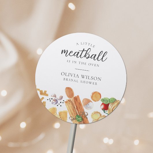Sticker Rond Meatball Baby shower italien