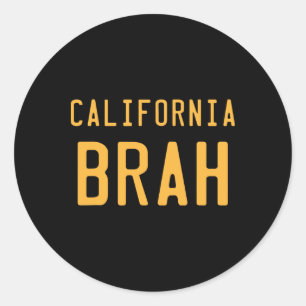 Sticker Rond Mec de Californie Rétro Ouest Côte Sud Californie