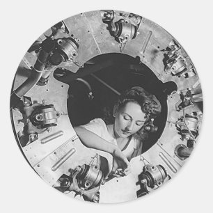 Sticker Rond Mécanicien de fille du moteur B24
