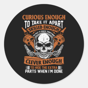 Sticker Rond Mécanique Curieux De Voiture Et Fixation De Voitur