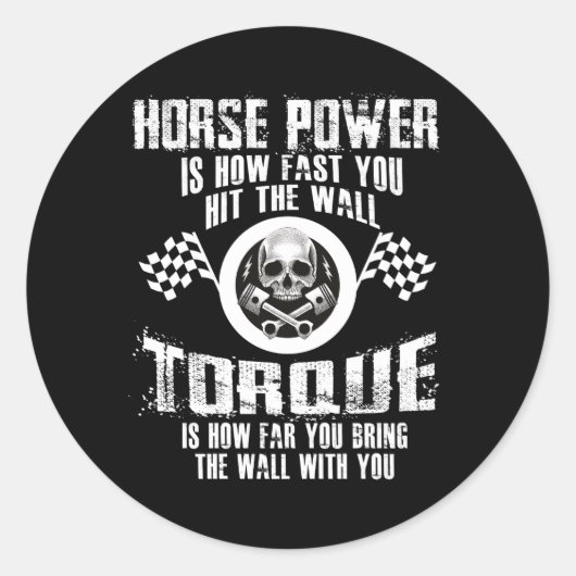 Sticker Rond Mécanique Diesel Jusqu'où vous emmenez le mur (Devant)