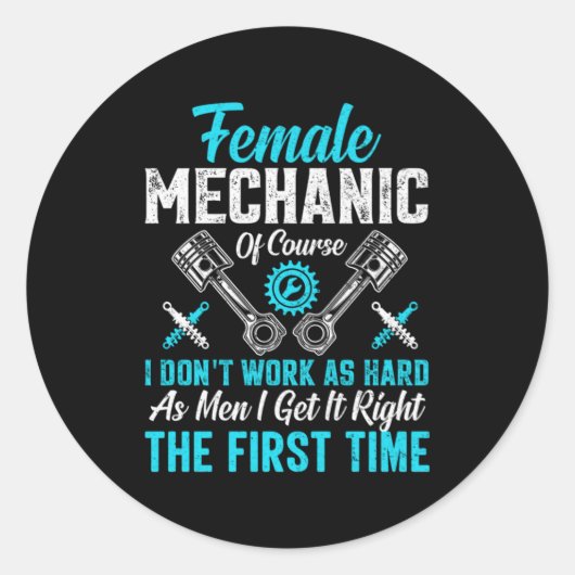 Sticker Rond Mécanique féminine (Devant)