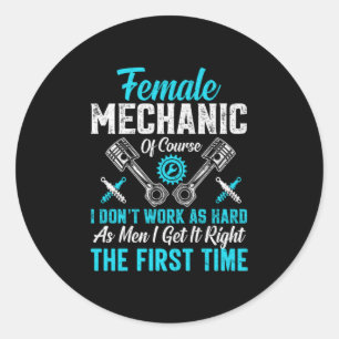 Sticker Rond Mécanique féminine