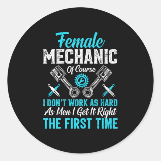 Sticker Rond Mécanique féminine (Devant)