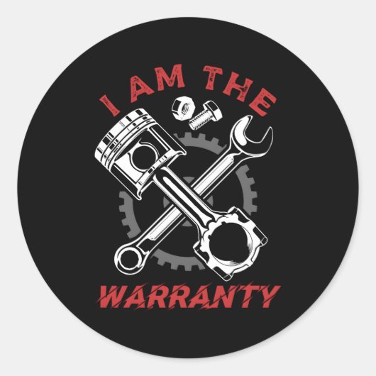 Sticker Rond Mécanique Garage Voiture Mécanique (Devant)