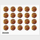 Sticker Rond Mécanisme Solaire Steampunk Abstrait (Feuille)