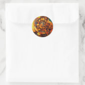 Sticker Rond Mécanisme Solaire Steampunk Abstrait (Sac)