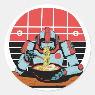 Sticker Rond Mecha Ramen