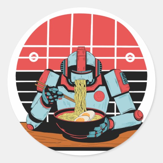 Sticker Rond Mecha Ramen (Devant)