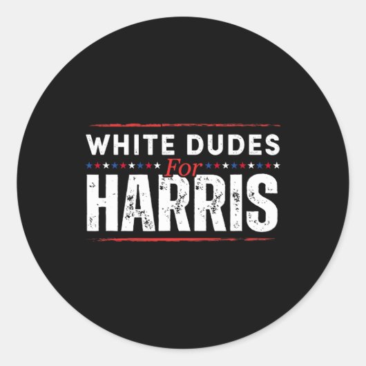 Sticker Rond Mecs Blancs Pour Kamala Harris Mens (Devant)