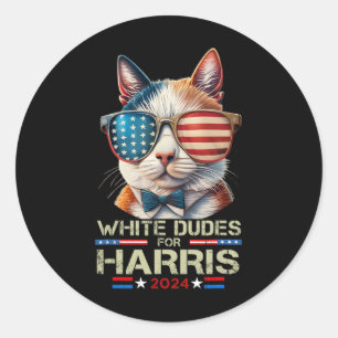 Sticker Rond Mecs Pour Kamala Harris Enfless Chat Lady Pour Kam
