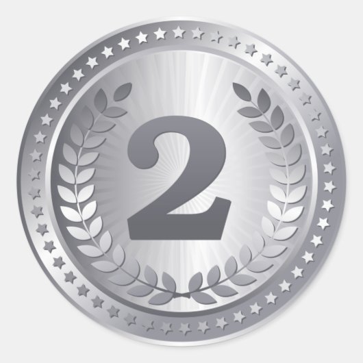 Sticker Rond Médaille d'argent 2e place (Devant)